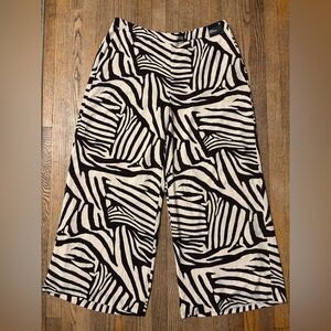 NWT Express Zebra Print Wide Leg Super High Rise Pants